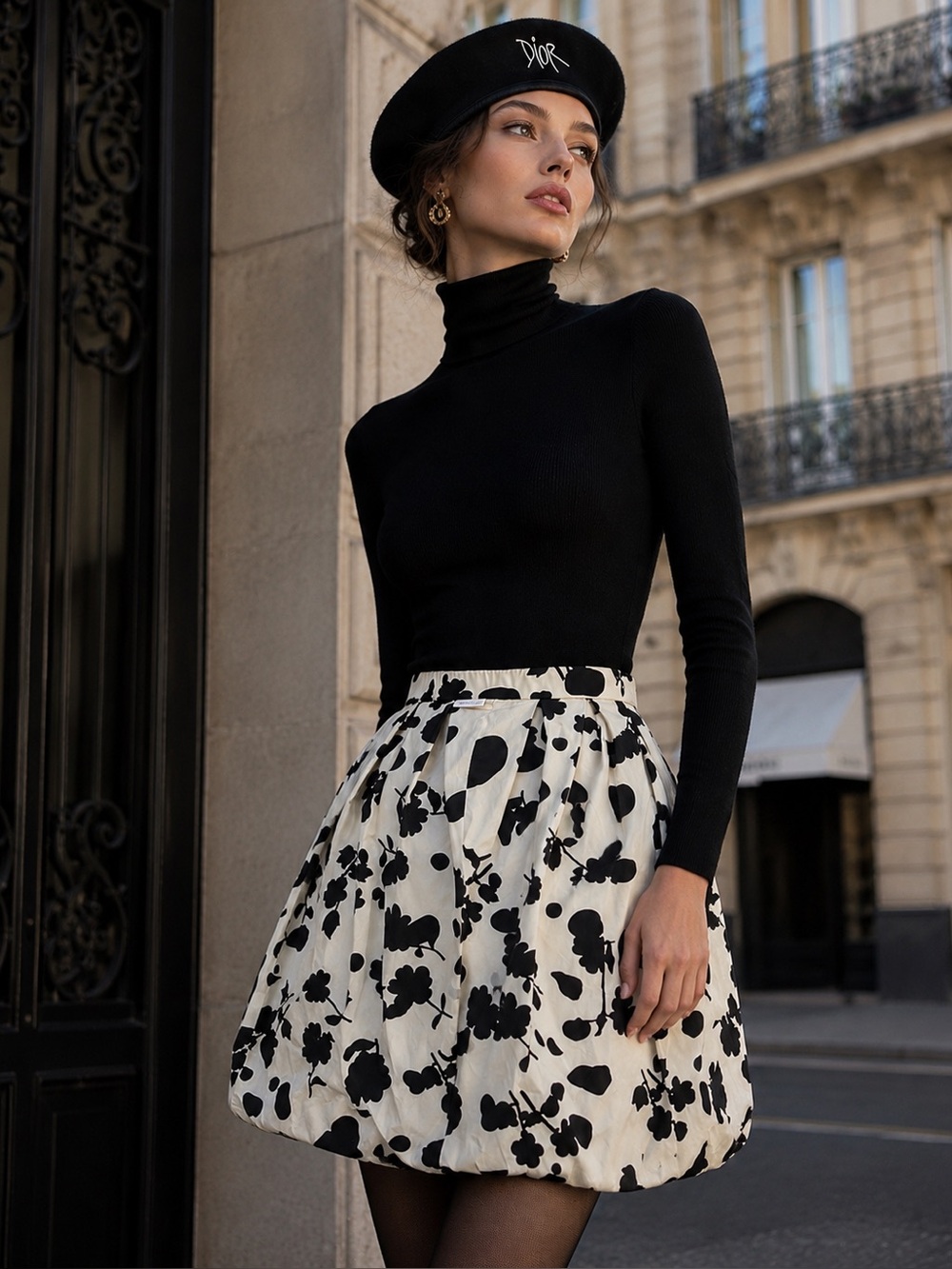 Moncler Printed Bubble Skirt – Size 40 Small